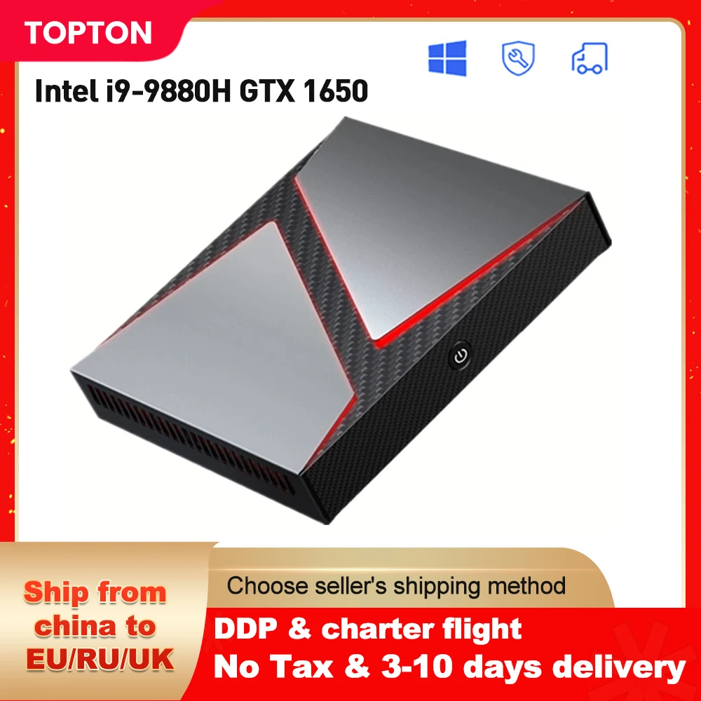 

TOPTON Gaming Mini PC Intel i9 9880H i7 10750H NVIDIA GTX 1650 2*DDR4 NVMe SSD Desktop Computer NUC Windows 11/10 4K HD DP WiFi