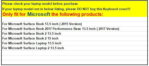 Laptop Keyboard Cover For Microsoft Surface Book 2 13 15 13.5 15.6 Inch Laptop 1/2 Notebook Protective Skin TPU Clear Film