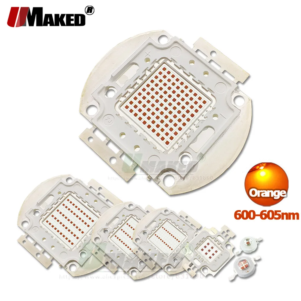 

High Power LED Chip Orange light Bead 1 3 5W 10W 20W 30W 50W 100W Matrix Integrated SMD COB Diode Light Beads For Spotlight lamp