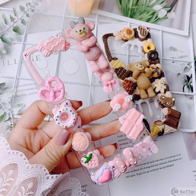 

Чехол «сделай сам» для samsung Note10 plus, чехол для телефона с объемным медведем, чехол для Galaxy s10 plus, s7/s8/9 +, ручная работа, кремовая оболочка, note8/9, по...