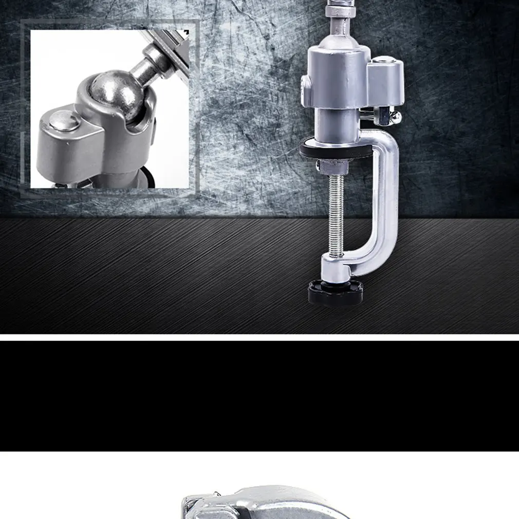 360 Degree Universal Table Bench Vice Clip-on Round Head Clamp Vise for Electric Drill Screw Grinder Tool Holder | Инструменты
