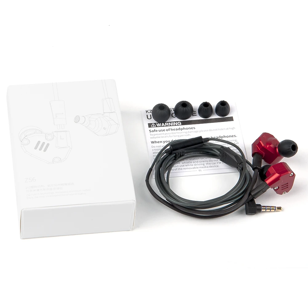 KZ ZS6 серый цвет 2DD+ 2BA гибридные наушники в ухо HIFI DJ Monito спортивные наушники ушные наушники гарнитура Металлические вкладыши KZ AS10
