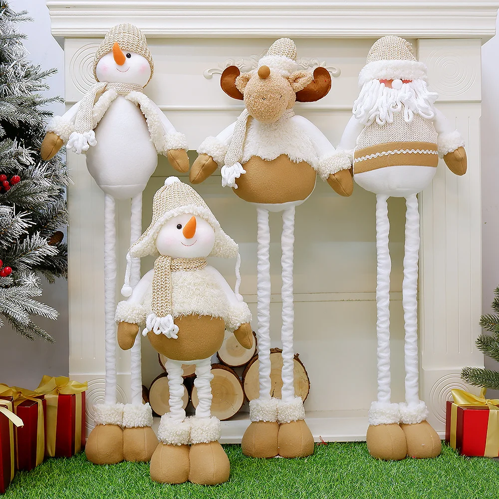 

SHZQ Retractable Christmas Decoration Santa Claus Snowman Reindeer Doll Christmas Tree Navidad Decorations New Year Natal Orname