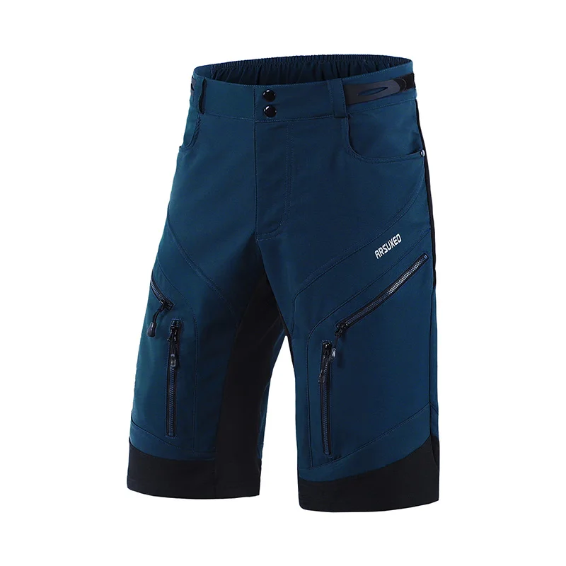dark blue US size ARSUXEO велосипеды мужские велосипедные шорты свободного кроя спортивные MTB шорты для горного велосипеда, для спусков велосипед для триатлона - Цвет: dark blue US size