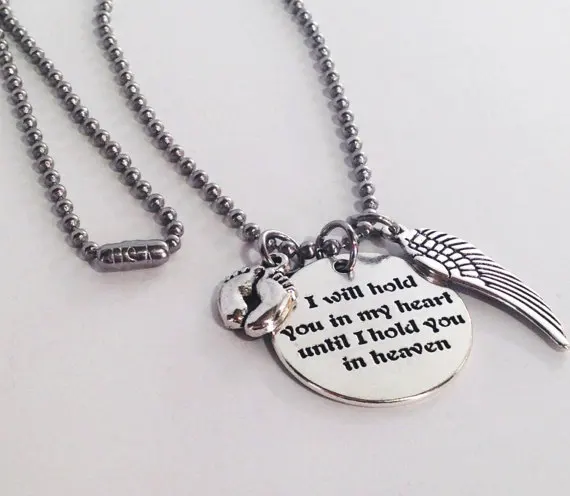 Я буду держать вас в моем сердце Алфавит тег крылья Ребенок отпечаток Шарм брелок