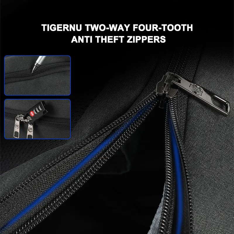 Рюкзак Tigernu 2021 новый дизайн RFID человек рюкзак подходит 15 6 дюймов ноутбук школьный