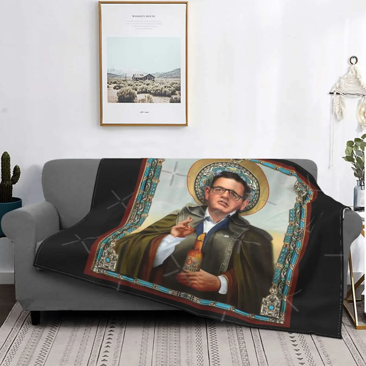 

Saint Dan Andrews-Manta a cuadros para cama, manta con capucha para sofá, ropa de cama y fundas