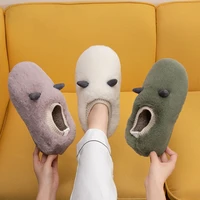 autumn and winter cute little devil cotton slippers female furry warm slippers cute casual couples home cotton slippers