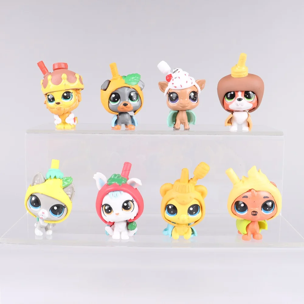 

8Pcs Original littlest pet shop small pet shop LPS cat collection rare standing shorthair toy dog high quality toy kid gift