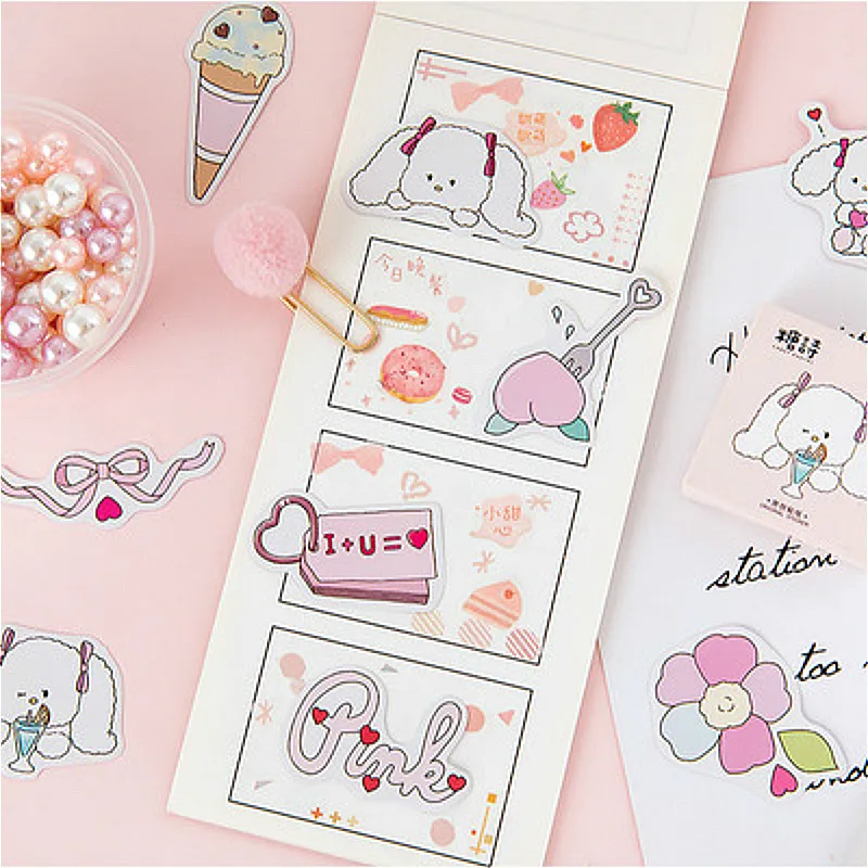 1 упаковка блестящих розовых милых канцелярских наклеек клейкая бумага с