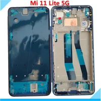 original lcd frame bezel plate for xiaomi mi 11 lite 5g mobile phone front housing lcd screen spare parts
