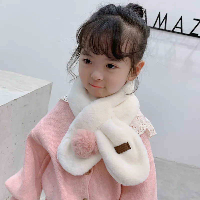 Mcmo/Высококачественный новый детский зимний шарф имитация кроличьей шерсти