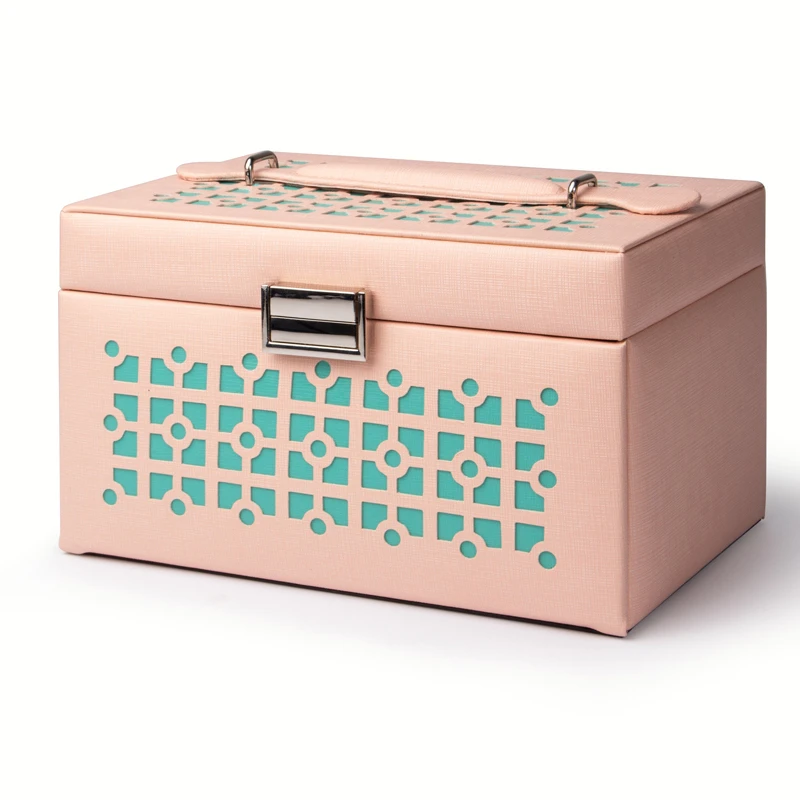 Mini stud earrings ring Jewelry Box with logo Pu Leather With Zipper White Travel Portable caja de joyas | Украшения и аксессуары