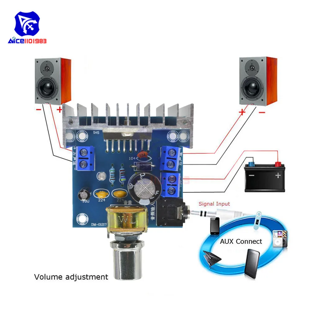 Diymore TDA7297 DC 9-15 в 2x15 Вт цифровой аудио усилитель модуль двухканальный усилитель плата с потенциометром 3,5 мм аудио разъем