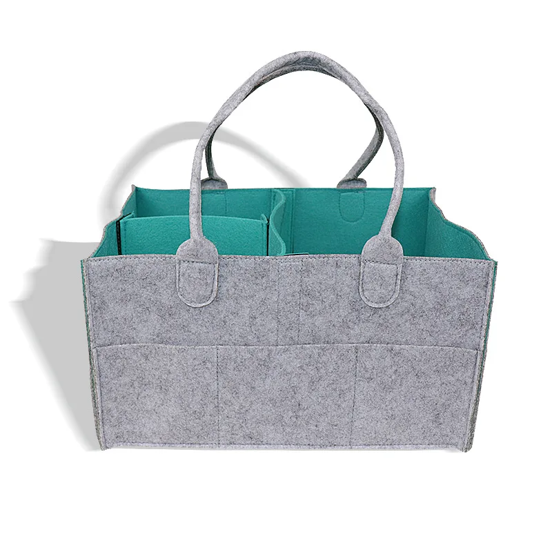 

2021 New Felt Fabric Custom diaper holding bag Mother and baby bag Hand Storage Bags Organizer