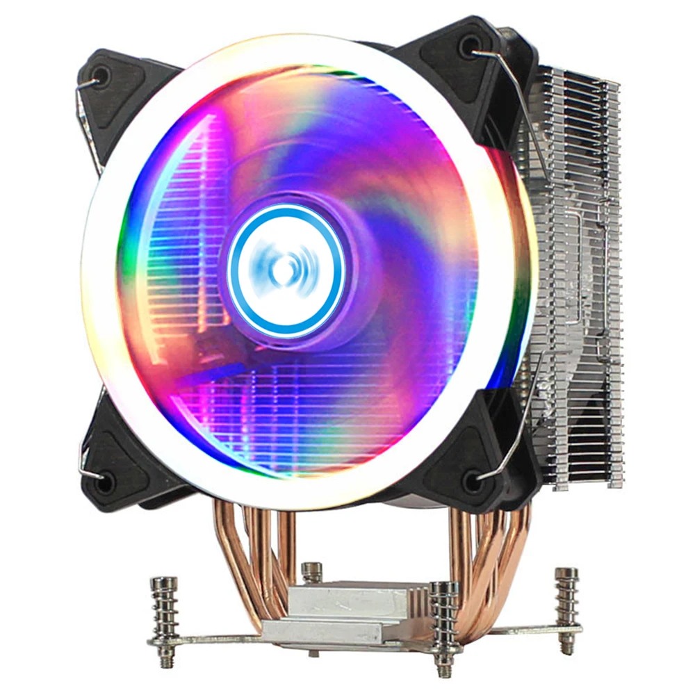 

Aurora Multicolor Light RGB Fan Cpu Cooler 120mm 4 Heatpipes For Intel Xeon Processor Socket LGA 2011V3 X79 X99 Cooling System