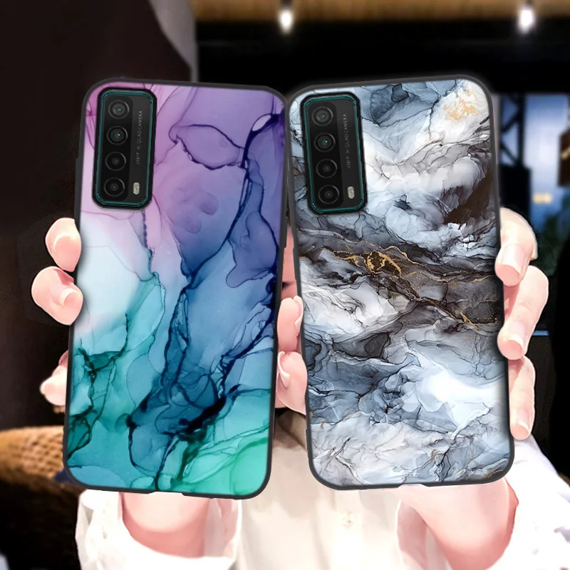 Phone Case For Huawei P Smart 2021 2019 2020 Cases Silicon Marble Funda Huawei Y8p Y7P Y6P Y5P Y9A Y7A Cover Honor 10i 10X Lite 