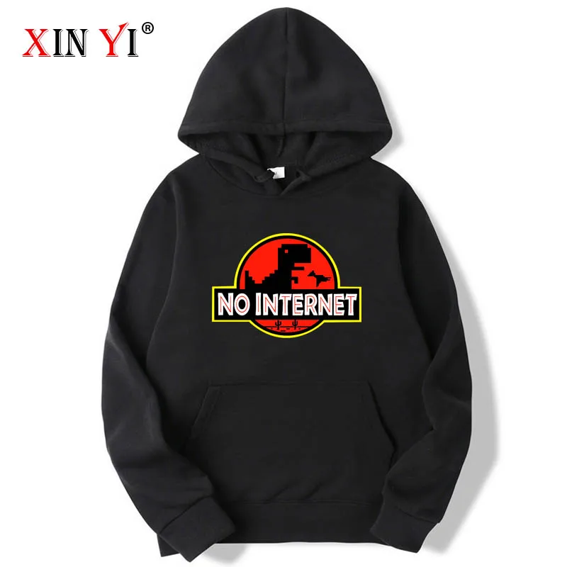

XIN YI Fashion Brand Men's Hoodies Funny cool dinosaur printing Blended cotton Spring Autumn Male hip hop Hoodies tops hoodies