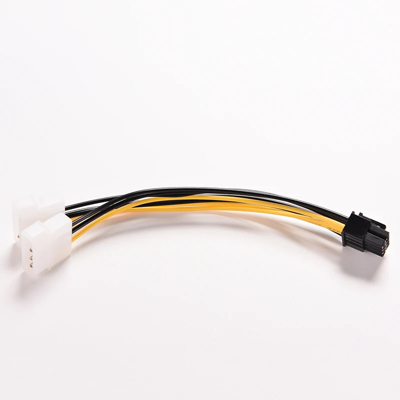 

16cm 8 Pin LP4 4Pin PCI Express Male To Dual Molex IDE PCI-E graphic Video Card Power Cable Adapter