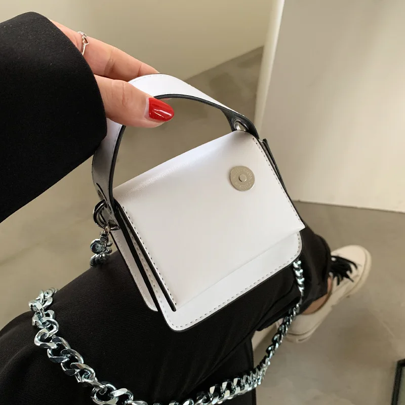 

Модная толстая цепочка из Pu кожи, Женская сучка через плечо, сумки в винтажном стиле; Однотонные Цвет Женские Простые Сумки на длинном ремне ...