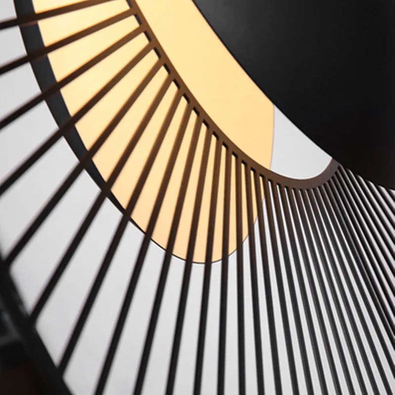 

Modern minimalist black paint iron LED lighting single chandelier Nordic living room decoration E27 bulb hanging lamp 450mm