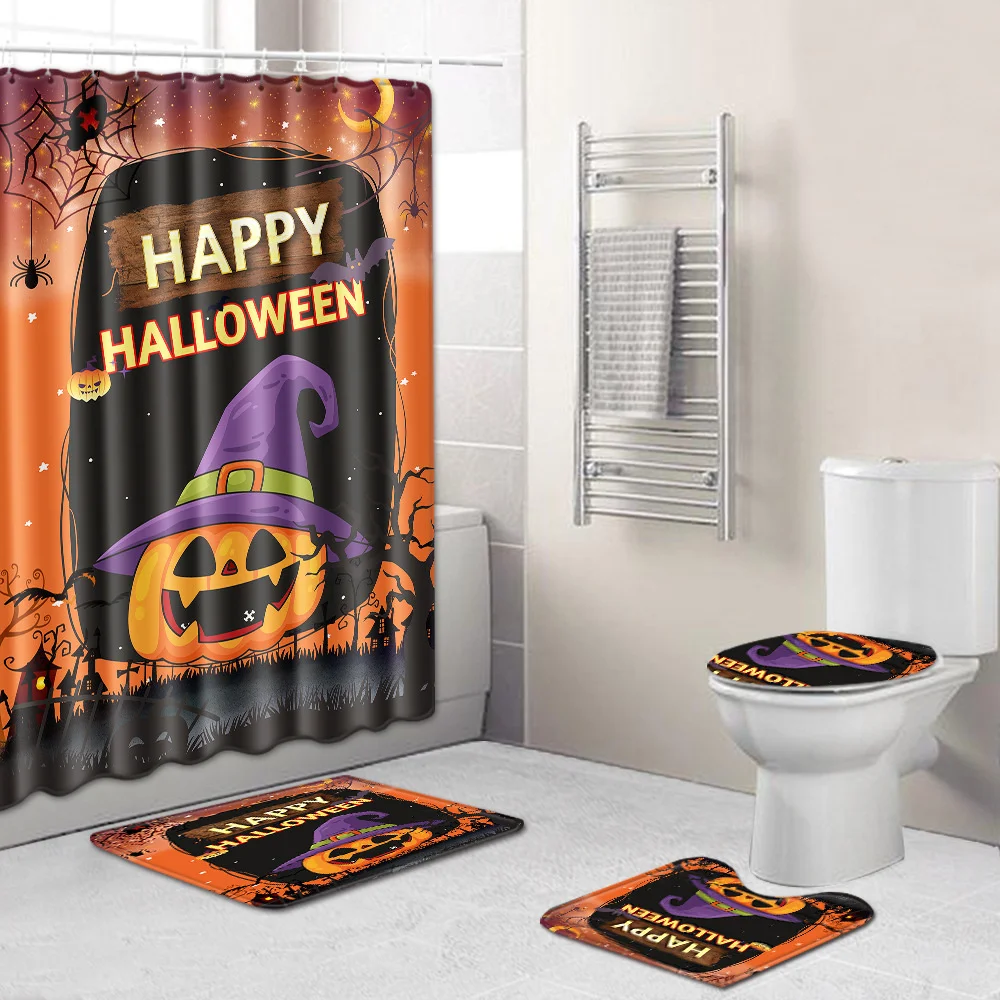 

Водонепроницаемая занавеска для душа на Хэллоуин, занавеска для ванной из трех или четырех частей, украшения для дома на Хэллоуин