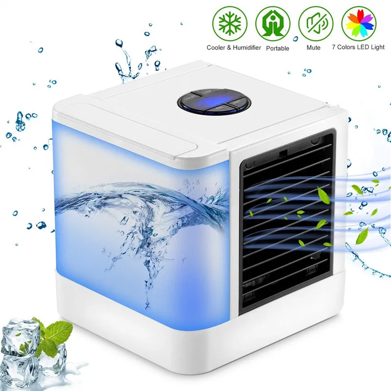 

Mini Air Conditioner Air Cooler Fan 7 Colors Light USB Portable Air Conditioner 3 Gear Personal Space Air Cooling Fan For Home