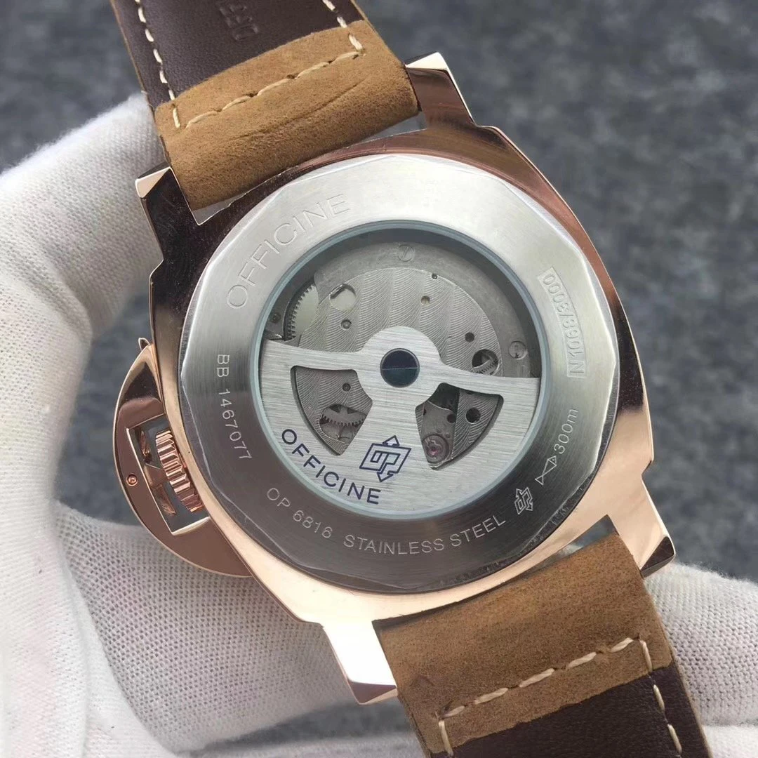 

44mm Classic New Men Automatic Mechanical Sapphire Stainless Steel Rose Gold Leather 1950 3 Days Luminous Number Watch