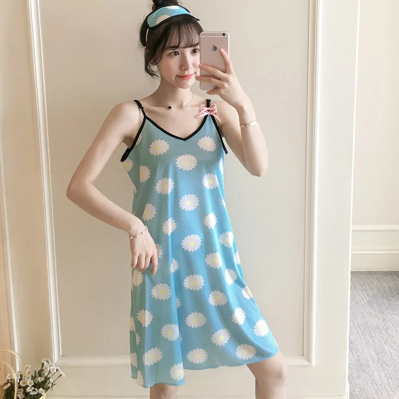 Smmoloa Женская пикантная молочная шелковая ночная рубашка атласная с V-образным