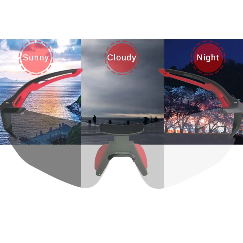 ROCKBROS Photochromic Cycling Glasses Bicycle Outdoor Sports Sunglasses Discoloration MTB Road Bike Goggles  Eyewear Anti Glare