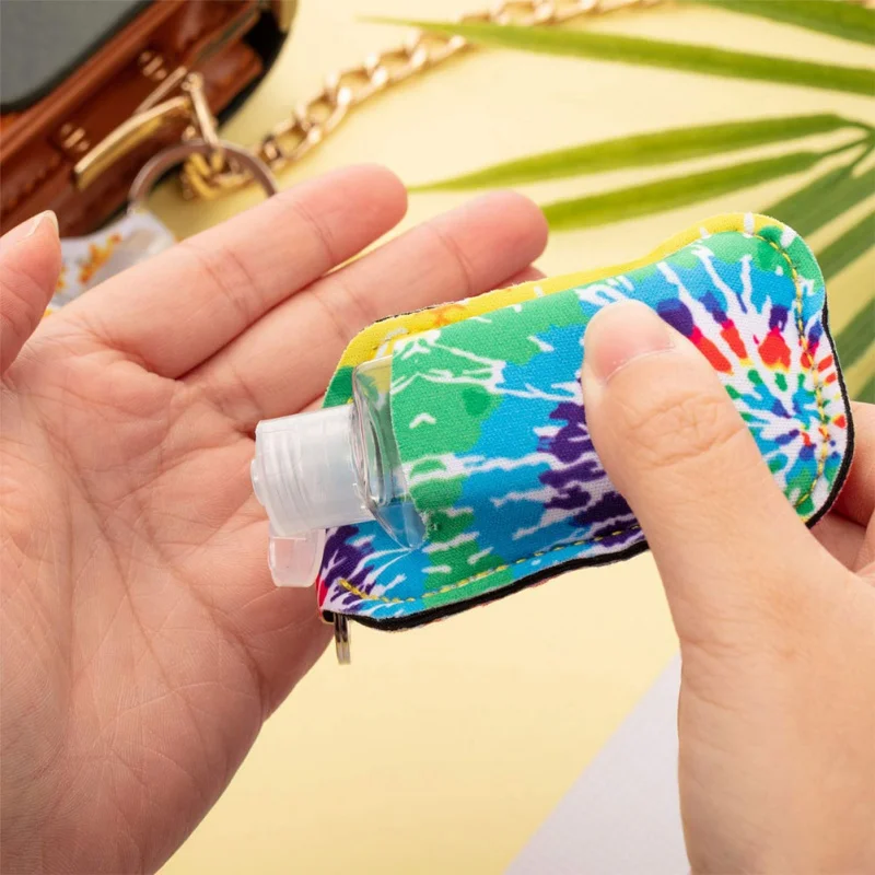 

30ml Hand Sanitizer Keychain Holder Travel Bottle Refillable Containers Mini Flip Cap Perfume Bottles with Keychain Carrier