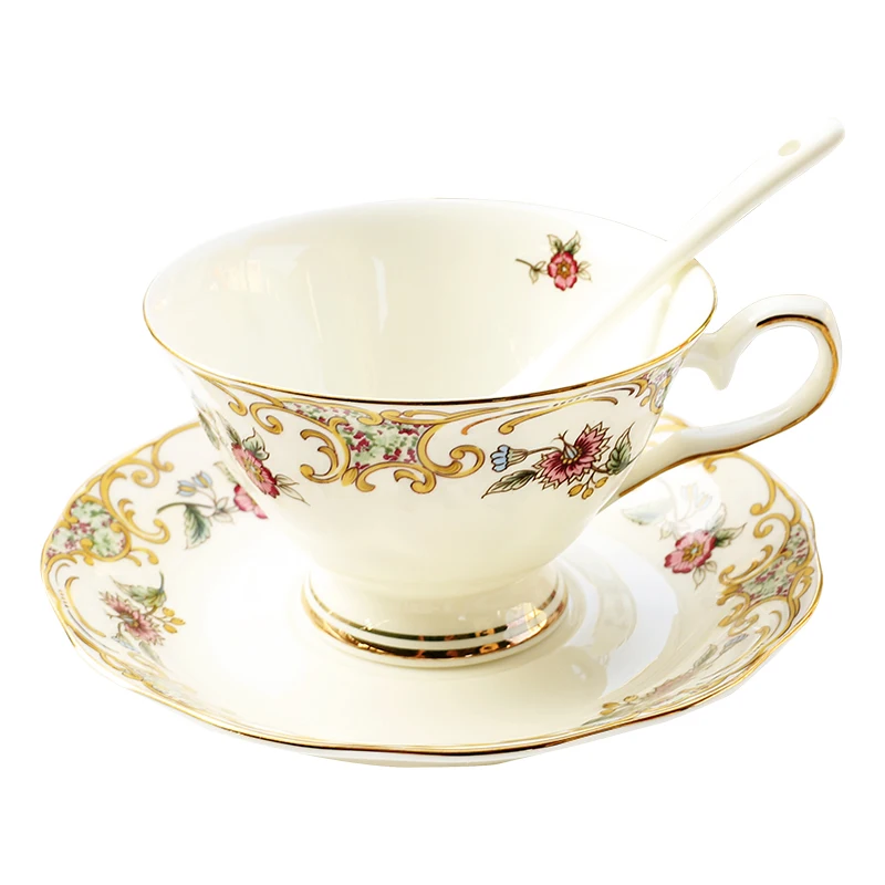 

Ceramic Coffee Cup European Luxury Royal Bone China Tea Cup with Handle High Quality Saucer Xicaras De Cafe Container LL50CC