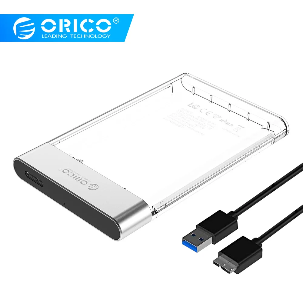 ORICO HDD Case 2.5 inch Transparent Box USB3.0 HDD Enclosure Micro-B SATA to USB 3.0 Hard Disk Case 6Gbps Support 4TB UASP Case