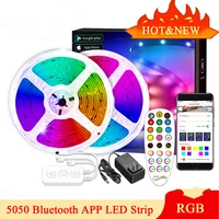 dc12v 5050 rgb bluetooth music sync led strip set ip65 waterproof 30ledsm colorful neon flexible light fixture with app control
