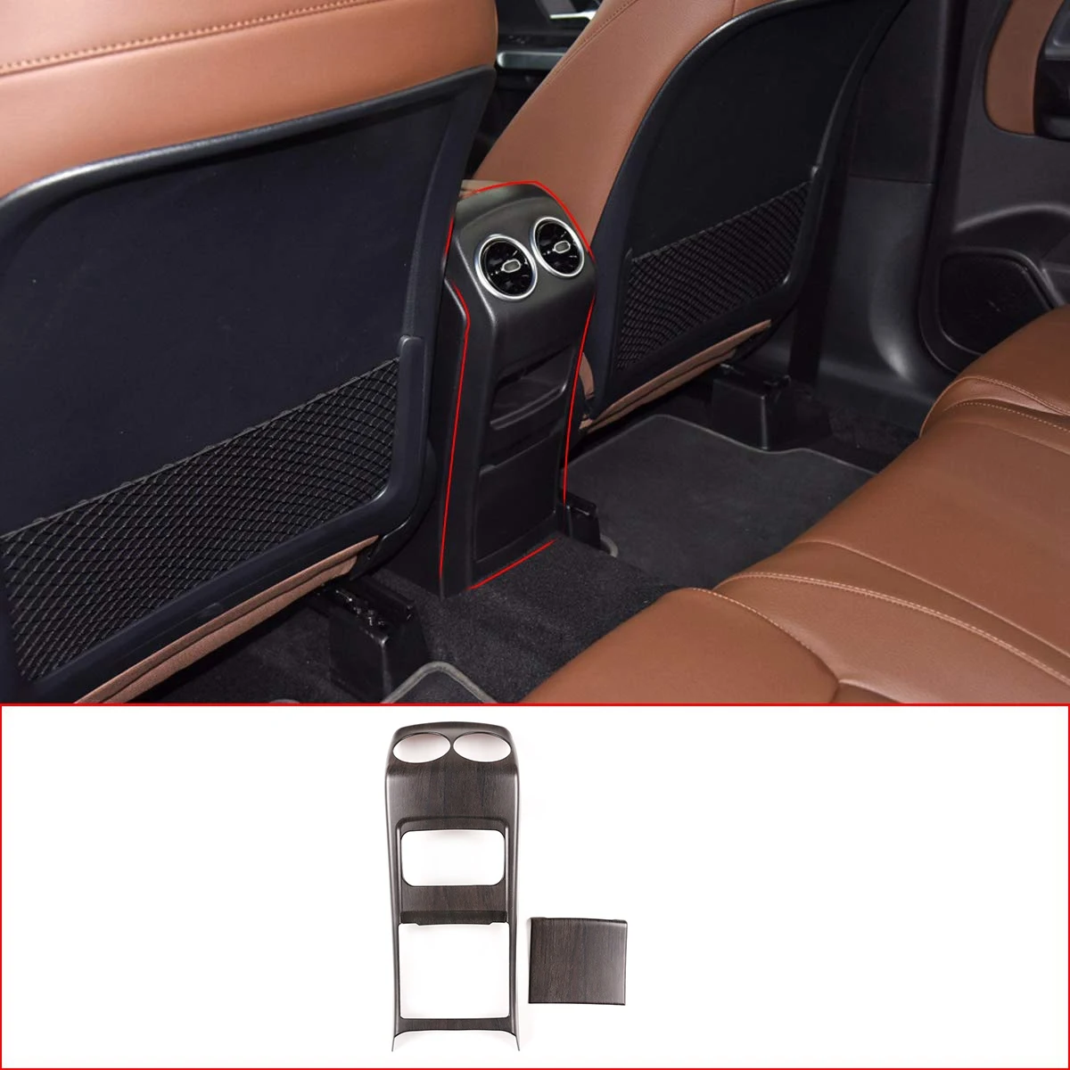 Oak Wood Grain Rear Air Conditioning Vent Cover Back Outlet Decorative Frame Panel Trim for Benz GLB W247 X247 2020 | Автомобили и