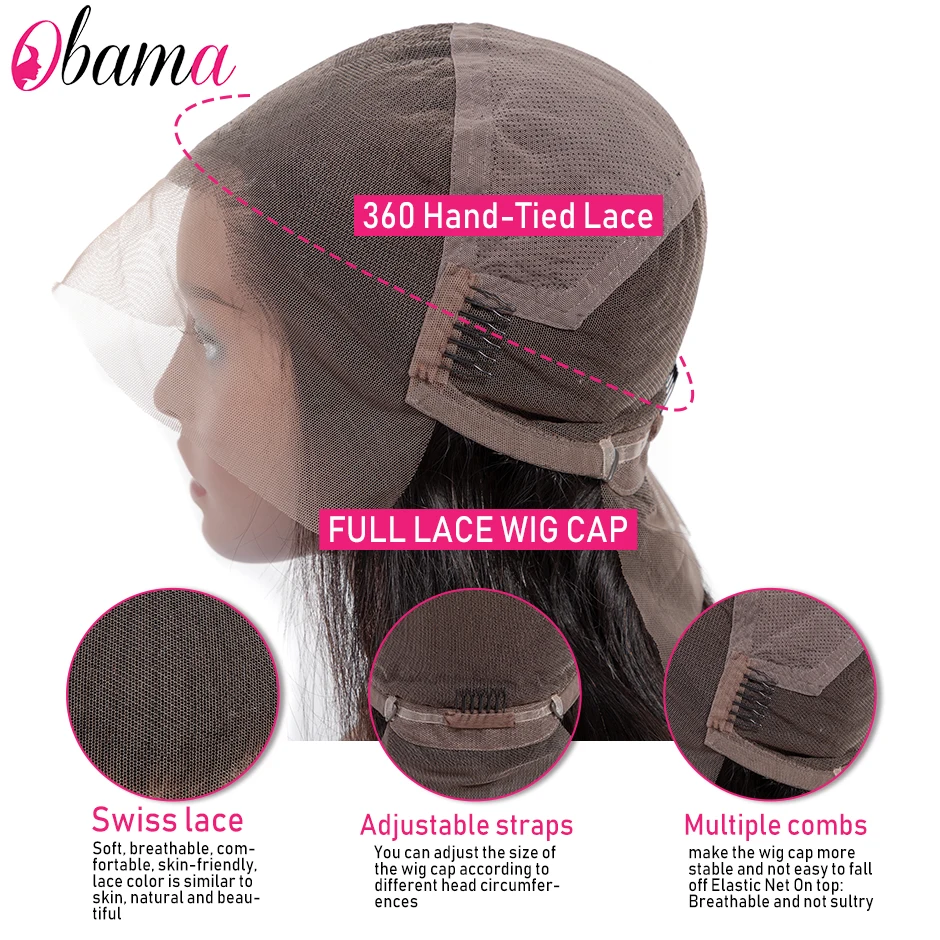 Полный парик шнурка малазийские прямые кружевные передние человеческие волосы