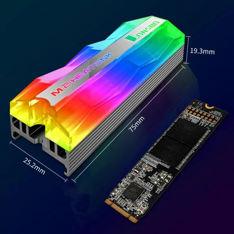 Jonsbo ARGB вентилятор M.2-2 SSD Охлаждающий радиатор алюминиевый кулер тепловой коврик Pin охлаждающая подставка для 2280 SSD жесткий диск
