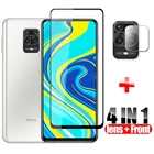 Защитное стекло на Redmi Note 9 Pro, полное покрытие, закаленное стекло для Redmi Note 9 Pro, 9S, 9T, 10, 10T, защита экрана, стекло для объектива камеры