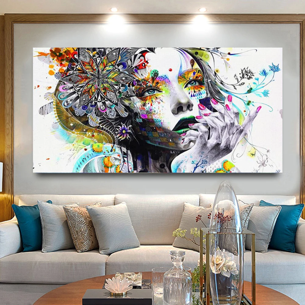 Настенное художественное оформление печать на современном холсте девушка с