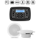 Водонепроницаемый Морской Стерео Bluetooth Радио Аудио FM AM приемник MP3 плеер + 4inch морских колонки для RV ATV бассейн Yacht мотоцикла