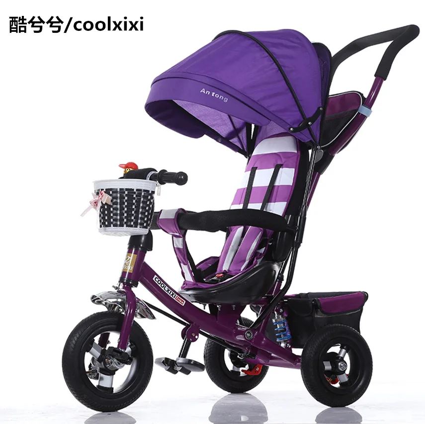 2020Children's Tricycle Infant  Push Bicycle Shock Easy Folding Cart  Multi-function Child Baby Stroller  Kids Tricycle