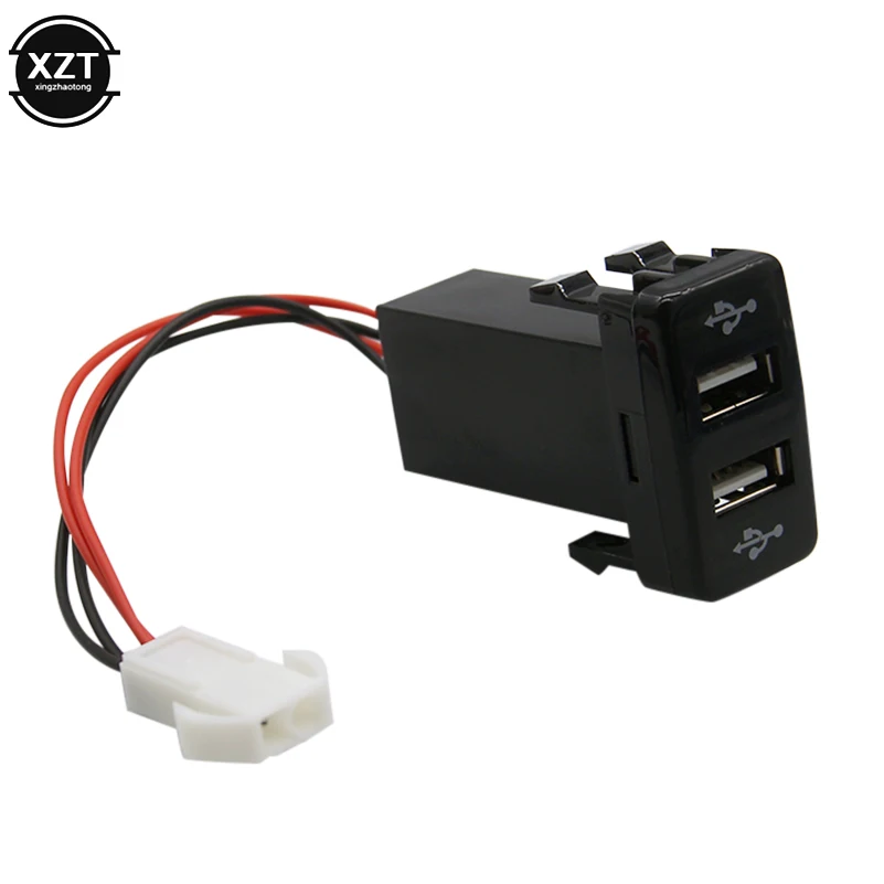 2.1A двойной USB разъем автомобильное зарядное устройство 2 USB порт Гнездо для зарядки USB адаптер приборной панели сотового телефона зарядное устройство аудио порты для ТОЙОТА Виго