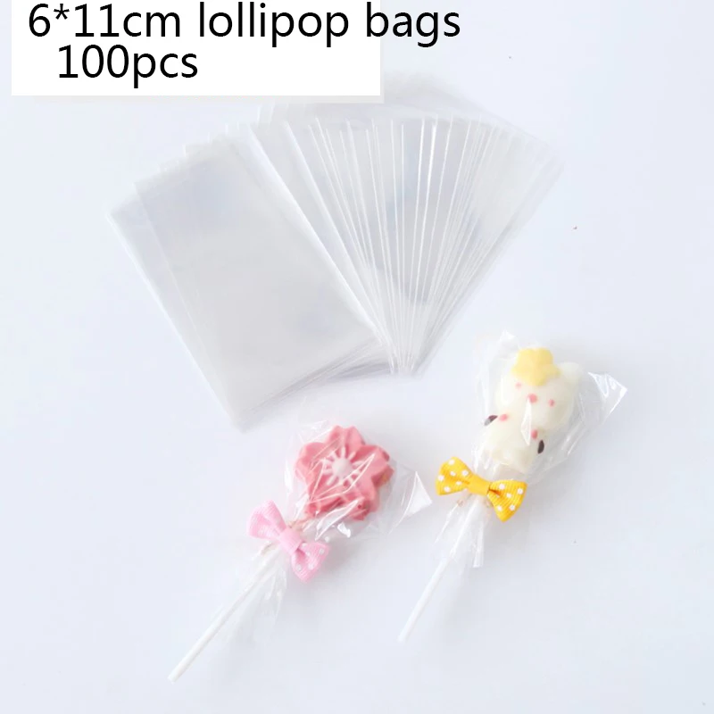 100pcs bag Круглые силиконовые конфеты формы для леденцов сердце пончик шоколадный Поп Торт Форма для выпечки шоколад форма для мыла или выпечки украшения - Цвет: 100pcs bag
