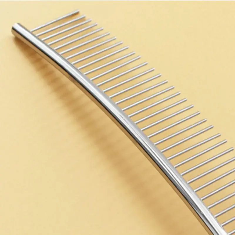 

One Piece Of 24 Cm Stainless Steel Dog Curving Comb Sparse Teeth Pet Grooming Comb And Hair Removal Pet Care Products