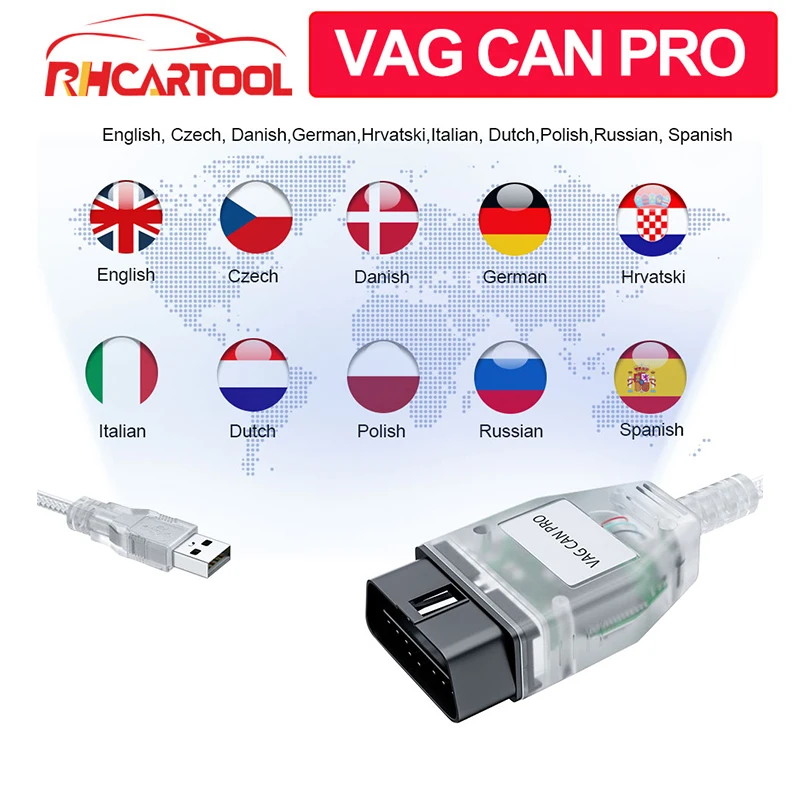 Инструмент диагностический OBD2 для VAG CAN PRO V5.5.1 Audi Skoda Golf V с чипом FTDI FT245RL VCP USB кабель