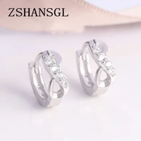 delicate 100 silver colorgold sparkling bow stud earrings with infinity clear cz women party luxury jewelry brincos
