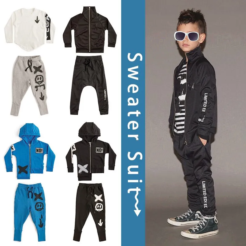 

Autumn and winter 2020 new children's clothing boys and girls cool long-sleeved sweater irregular hooded jacket suit