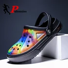 Сланцы PULOMIES мужские для сада и пляжа, летние шлепанцы, массажные сандалии, клоги, для бассейна, сланцы