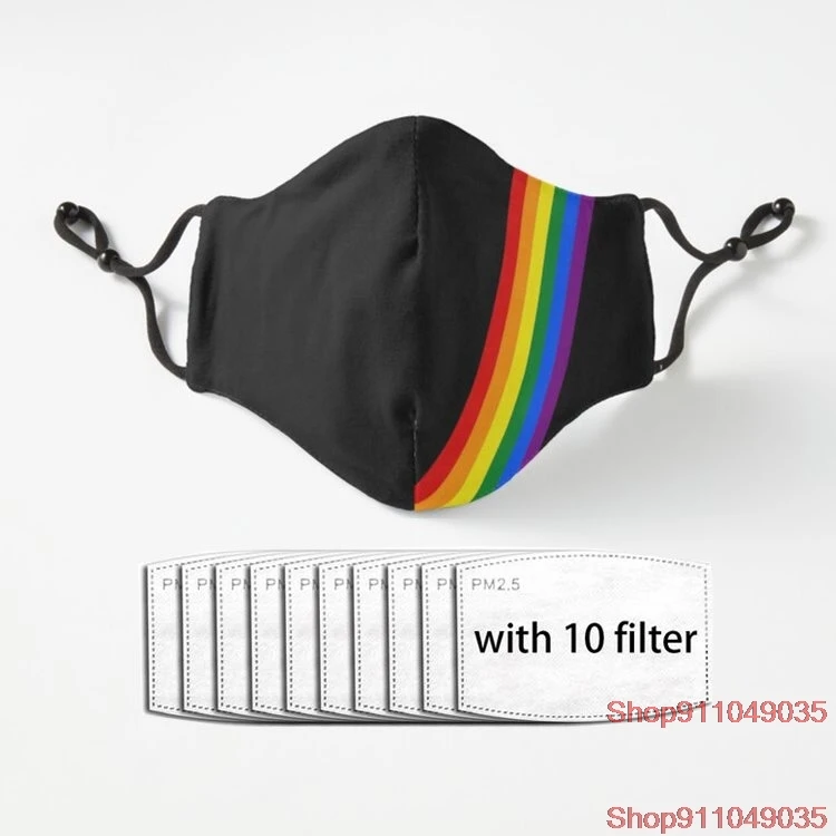 

Pride Flag goodies Reusable Breathable Washable Mask with Filters Fabric Adult Mouth Cover Washable Reusable Mouth Mask