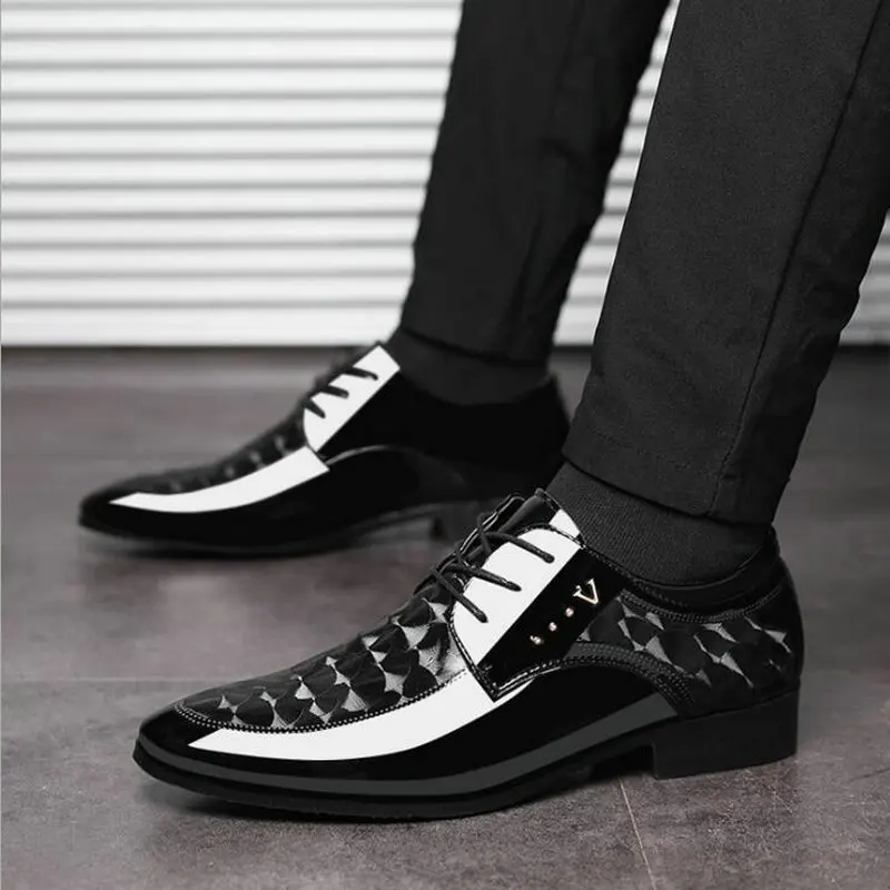 2019 Breathable Black Wedding Shoes Formal Suit Office Man Leather Shoe Summer Autumn Pointed Toe Mens Dress A51-95 | Обувь